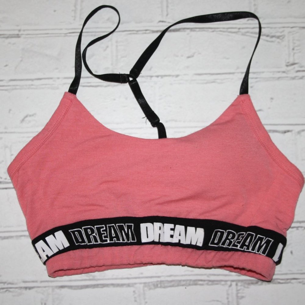 🧡🖤 Peach & Black DREAM Sleep Sports Bra · No Boundaries · Size XS